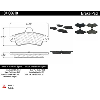 Posi Quiet Semi-Metallic Brake Pads with Hardware , Posi Quiet 104.06610