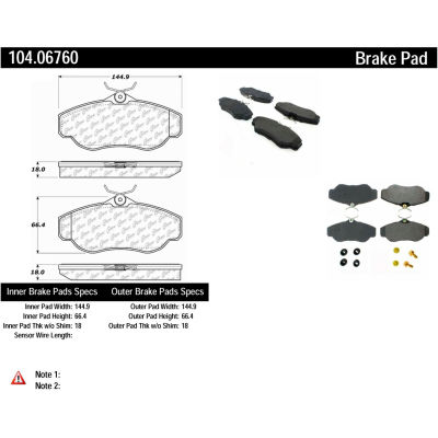 Posi Quiet Semi-Metallic Brake Pads with Hardware , Posi Quiet 104.06760