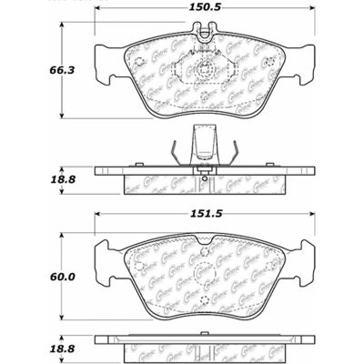 Posi Quiet Semi-Metallic Brake Pads with Hardware , Posi Quiet 104.07100