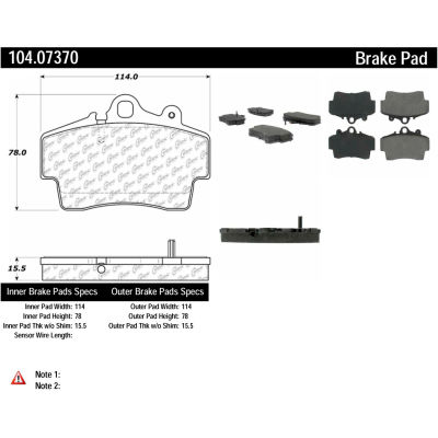Posi Quiet Semi-Metallic Brake Pads with Hardware , Posi Quiet 104.07370