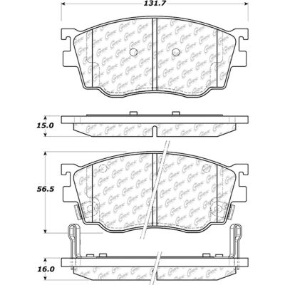 Posi Quiet Semi-Metallic Brake Pads with Hardware , Posi Quiet 104.07550