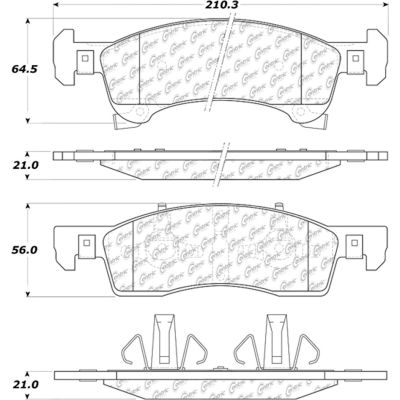 Posi Quiet Semi-Metallic Brake Pads with Hardware , Posi Quiet 104.09340