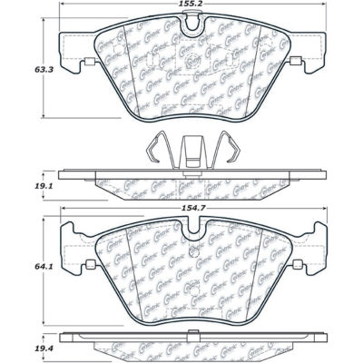 Posi Quiet Semi-Metallic Brake Pads with Hardware , Posi Quiet 104.10611