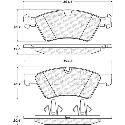 Posi Quiet Semi-Metallic Brake Pads with Hardware , Posi Quiet 104.11230