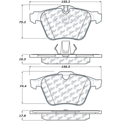 Posi Quiet Semi-Metallic Brake Pads with Hardware , Posi Quiet 104.12400