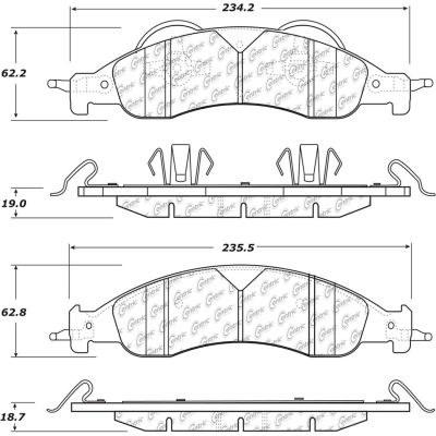 Posi Quiet Semi-Metallic Brake Pads with Hardware , Posi Quiet 104.12780