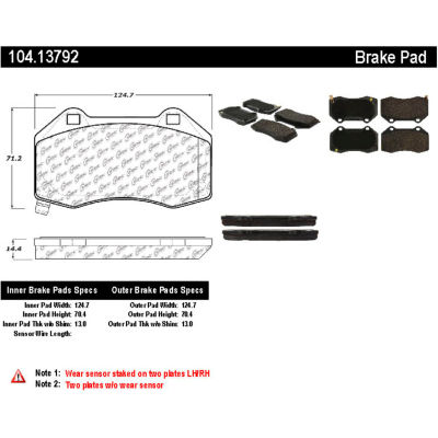 Posi Quiet Semi-Metallic Brake Pads with Hardware , Posi Quiet 104.13792