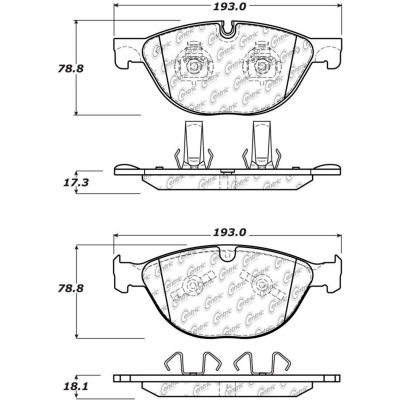 Posi Quiet Semi-Metallic Brake Pads with Hardware , Posi Quiet 104.14480
