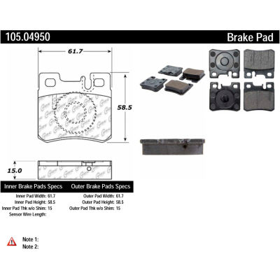 Posi Quiet Ceramic Brake Pads with Shims , Posi Quiet 105.04950