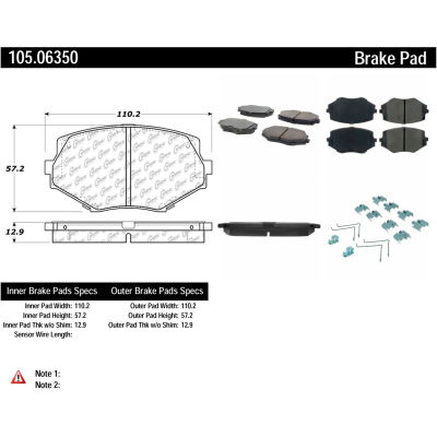 Posi Quiet Ceramic Brake Pads with Shims and Hardware , Posi Quiet 105.06350