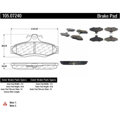 Posi Quiet Ceramic Brake Pads with Shims , Posi Quiet 105.07240
