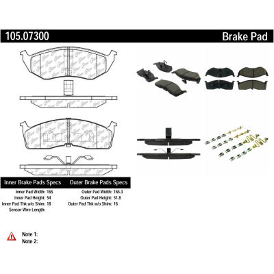 Posi Quiet Ceramic Brake Pads with Shims and Hardware , Posi Quiet 105.07300