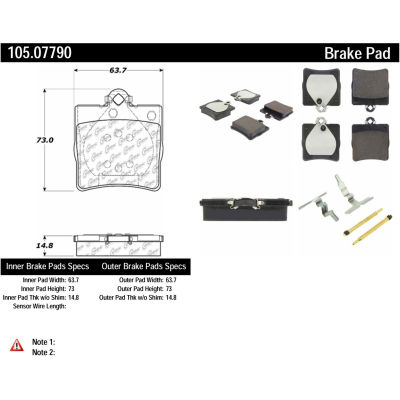 Posi Quiet Ceramic Brake Pads with Shims and Hardware , Posi Quiet 105.07790