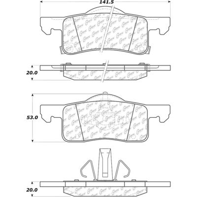 Posi Quiet Ceramic Brake Pads with Shims and Hardware , Posi Quiet 105.09350