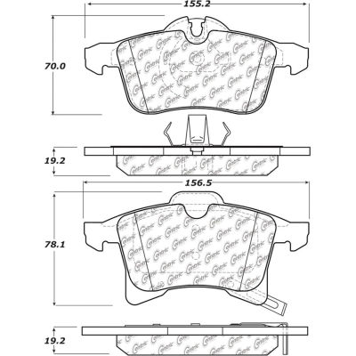 Posi Quiet Ceramic Brake Pads with Shims and Hardware , Posi Quiet 105.13610