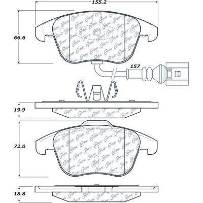 Posi Quiet Ceramic Brake Pads with Shims and Hardware , Posi Quiet 105.13750
