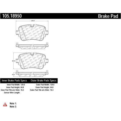Posi Quiet Ceramic Brake Pads with Shims , Posi Quiet 105.18950