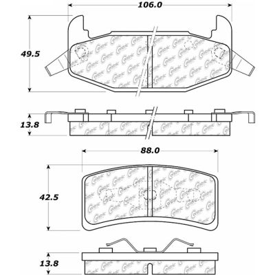 Posi Quiet Extended Wear Brake Pads with Shims and Hardware , Posi Quiet 106.03770