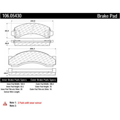 Posi Quiet Extended Wear Brake Pads with Shims and Hardware , Posi Quiet 106.05430