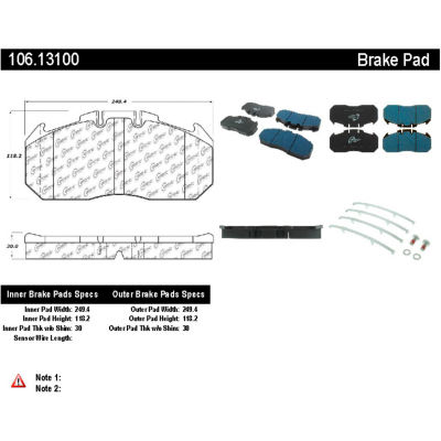 Posi Quiet Heavy Duty 23K Pad Air Disc Meritor D Elsa 2 , Posi Quiet 106.13100