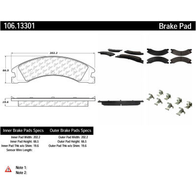 Posi Quiet Extended Wear Brake Pads with Shims and Hardware , Posi Quiet 106.13301