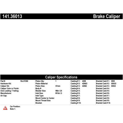 Centric Parts 141.44228 Semi Loaded Friction Caliper Centric Parts 141.44228 Semi Loaded Friction Caliper