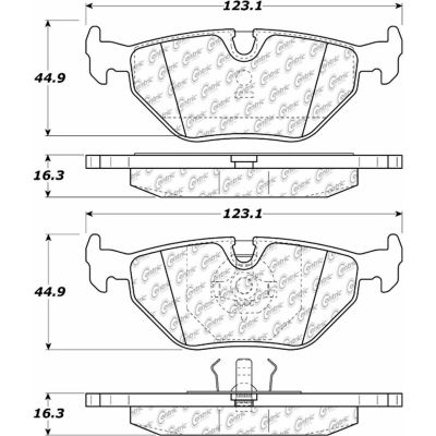 Centric Parts 300.03960 Semi Metallic Brake Pad with Shim Centric Parts 300.03960 Semi Metallic Brake Pad with Shim