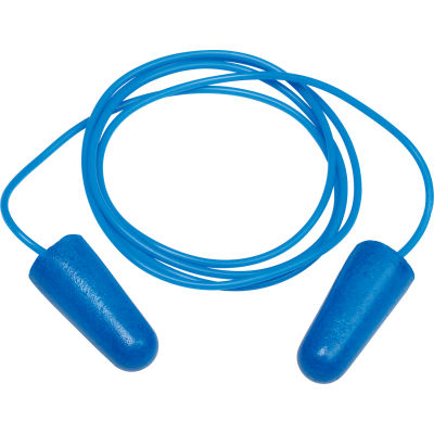 Pyramex® Metal Detectable Disposable Earplugs, Corded, 32dB, DPD1001, 100 Pairs/Box