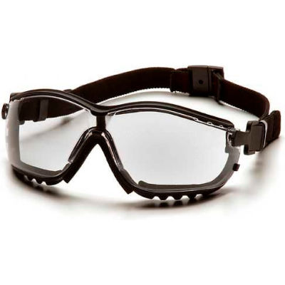 V2g® Eyewear Clear Anti-Fog Lens , Black Strap/Temples