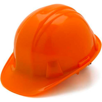 Orange Cap Style 4 Point Ratchet Suspension Hard Hat - Pkg Qty 16