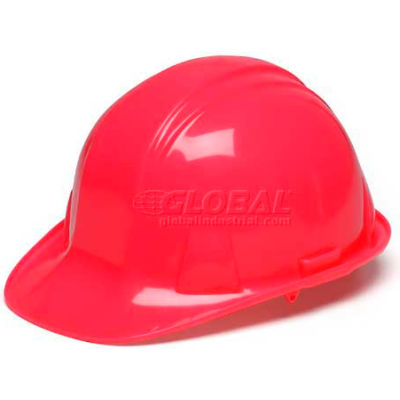 Hi Vis Pink Cap Style 4 Point Ratchet Hard Hat - Pkg Qty 16