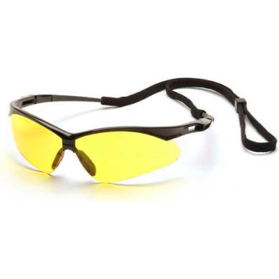 Pmxtreme™ Eyewear Amber Lens , Black Frame & Cord