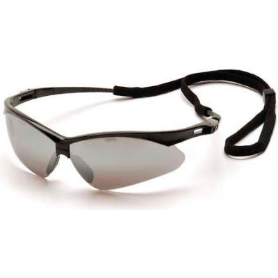 Pmxtreme™ Eyewear Silver Mirror Lens , Black Frame & Cord