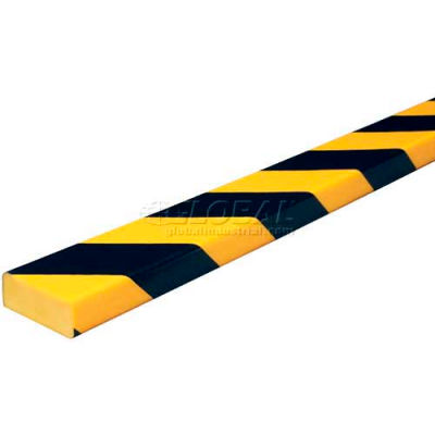 Knuffi Surface Bumper Guard, Type D, 196-3/4"L x 2"W x 13/16"H, Black & Yellow, 60-6730