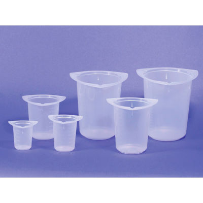 Qorpak AKM-3500-0015 Tri-Cornered PP Graduated Beakers, 133 x 137mm, 800mL, Case of 100