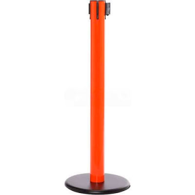 Orange Post Safety Barrier, 16 Ft., Red/White Belt "NO ENTRY"
