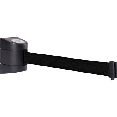 WallPro 400 Black Wall Mount Retracting Barrier, 15' Black Belt