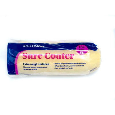 RollerLite 9" x 1-1/4" High-Density Polyester Fabric Roller Cover, 24/Case - 9SC125