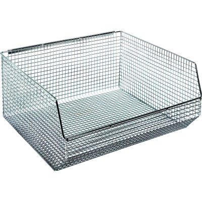 Quantum Chrome Wire Mesh Bin QMB550C - 16-1/4"W x 14-1/2"D x 7"H - Pkg Qty 5