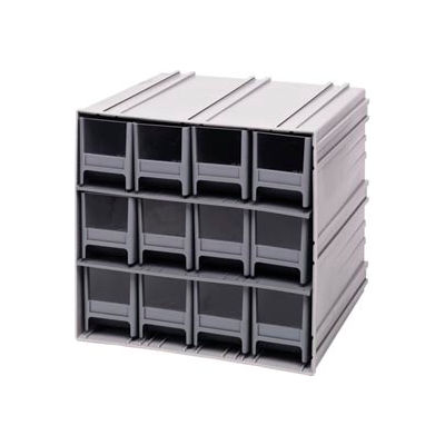 Quantum Interlocking Storage Cabinet QIC-122 - 11-3/4"Wx11-3/8"Dx11"H - 12 Gray Drawers