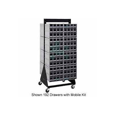 Quantum QIC-248-161 48"H Double Sided Floor Stand with 256 Gray Drawer Interlocking Storage Cabinet
