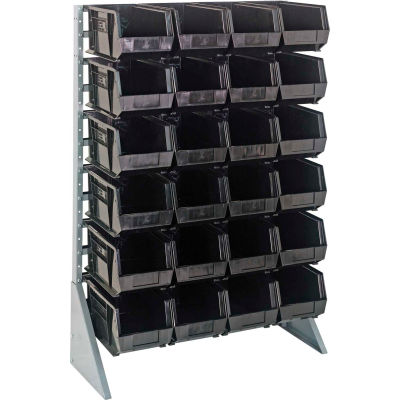 Quantum QRU-12S-240-24 Single Sided 12 Rail Unit With 24 QUS240 Ultra Stack & Hang Bins, Black