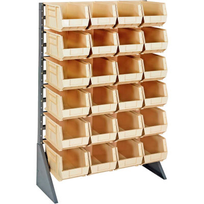 Quantum QRU-12S-240-24 Single Sided 12 Rail Unit With 24 QUS240 Ultra Stack & Hang Bins, Ivory