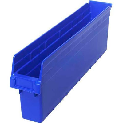 Plastic Nesting Storage Shelf Bin QSB805 4-3/8"W x 23-5/8"D x 8"H Blue - Pkg Qty 16