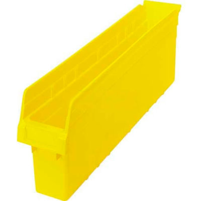 Plastic Nesting Storage Shelf Bin QSB805 4-3/8"W x 23-5/8"D x 8"H Yellow - Pkg Qty 16