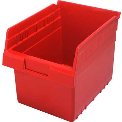 Plastic Nesting Storage Shelf Bin QSB807 8-3/8"W x 11-5/8"D x 8"H Red - Pkg Qty 20
