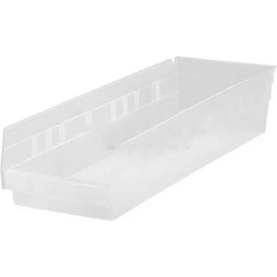 Plastic Nesting Storage Shelf Bin QSB808 8-3/8"W x 17-7/8"D x 8"H Clear - Pkg Qty 10
