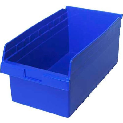 Plastic Nesting Storage Shelf Bin QSB810 11-1/8"W x 17-7/8"D x 8"H Blue - Pkg Qty 8