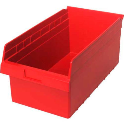 Plastic Nesting Storage Shelf Bin QSB810 11-1/8"W x 17-7/8"D x 8"H Red - Pkg Qty 8