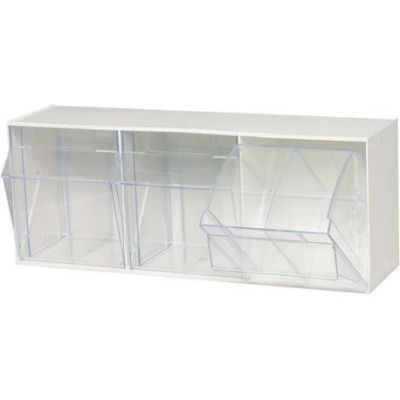 Quantum Tip Out Storage Bin QTB303 - 3 Compartments White